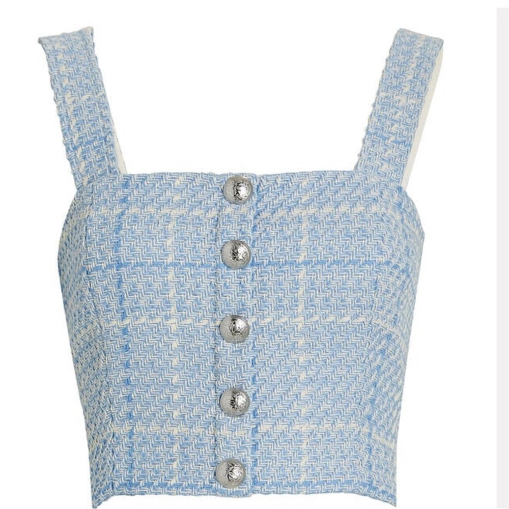 Intermix Polly Cotton Tweed Tank crop top, size 2
